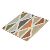 レトロジオメトリアート三角形グリーンオレンジ タイル (側面)