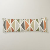 レトロジオメトリアート三角形グリーンオレンジ ボディピロー (裏面)