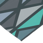 レトロジオメトリアート三角形ブラックティール(緑がかった色) ショートテーブルランナー (コーナー)