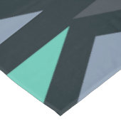 レトロジオメトリアート三角形ブラックティール(緑がかった色) テーブルクロス (アングル)