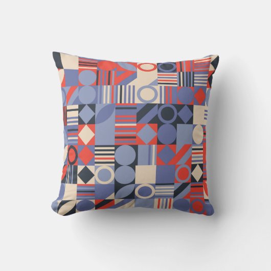 レトロジオメトリカバーセットバウハウスレトロデザインc クッション (正面)