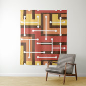 レトロジオメトリックアートメイズバーンドオレンジ タペストリー (インサイチュ)