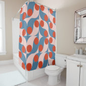 レトロジオメトリックモダン:ヴィンテージモザイク。 シャワーカーテン (インサイチュ)