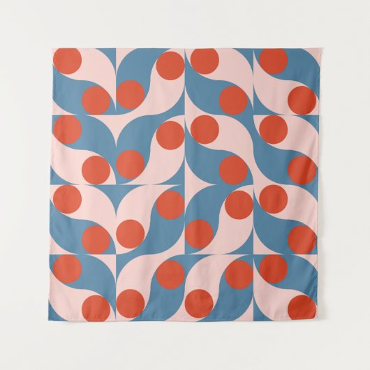 レトロジオメトリックモダン:ヴィンテージモザイク。 タペストリー (正面)