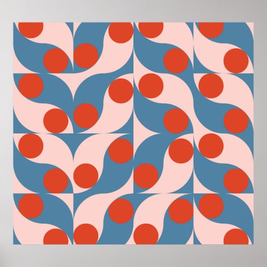 レトロジオメトリックモダン:ヴィンテージモザイク。 ポスター (正面)