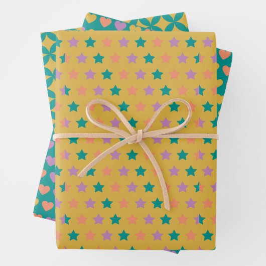 レトロジオメトリックラッピング紙 ラッピングペーパーシート (インサイチュ)