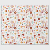 レトロジオメトリック抽象芸術パス#5ブリック金ゴールドID1067 ラッピングペーパー (フラット)