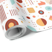 レトロジオメトリック抽象芸術パス#5ブリック金ゴールドID1067 ラッピングペーパー (ロールコーナー)