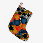 レトロジオメトリック：ゴールデンサークル調和 スモールクリスマスストッキング (正面 (吊り時))