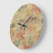 レトロジオメトリック：シームレスなデザイン ラージ壁時計 (傾斜)