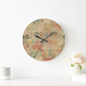 レトロジオメトリック：シームレスなデザイン ラージ壁時計 (ホーム)