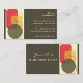 レトロジオメトリデザイン/DIY背景色！ 名刺 (正面/裏面)