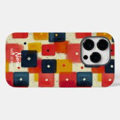 レトロジオメトリブロック(名前をカスタムするとメッセージ) Case-Mate iPhoneケース (裏面 (横))