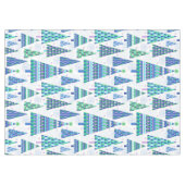 レトロジオScandiクリスマスツリーズブルー&グリーン テーブルクロス (正面(横))