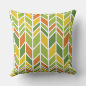 レトロジグザグオレンジ&グリーンシェブロン クッション (裏面)