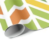 レトロジグザグオレンジ&グリーンシェブロン ラッピングペーパー (ロールコーナー)