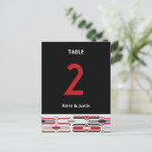 レトロジグザグパターモダンン結婚アールデコ表 ポストカード (スタンド正面)