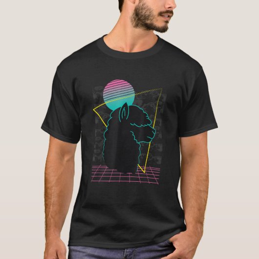 レトロジスコラマアルパカ Tシャツ (正面)
