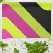 レトロジャイアントダイアモンズチャートレイズマゼンタ キッチンタオル (折り畳み)