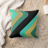 レトロジャイアントダイヤモンドターコイズ金ゴールド クッション (ブランケット)