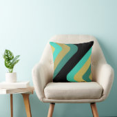 レトロジャイアントダイヤモンドターコイズ金ゴールド クッション (椅子)