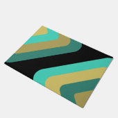 レトロジャイアントダイヤモンドターコイズ金ゴールド ドアマット (アングル)