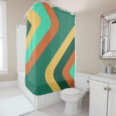 レトロジャイアントダイヤモンド数々のティール(緑がかった色)色 シャワーカーテン (インサイチュ)
