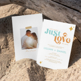 レトロジャストラブカジュアル結婚式招待状 招待状