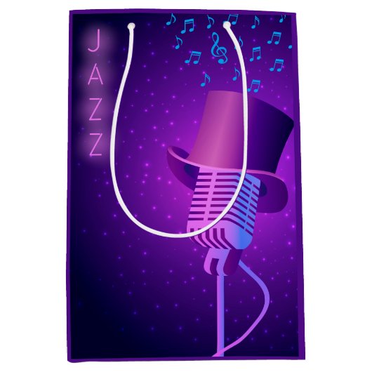 レトロジャズパーティーフェイバーバッグ ミディアムペーパーバッグ (正面)