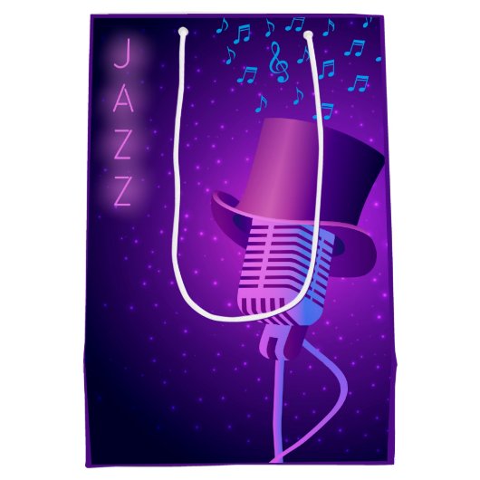 レトロジャズパーティーフェイバーバッグ ミディアムペーパーバッグ (裏面)