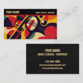 レトロジャズ抽象芸術音楽プロフェッショナル 名刺 (正面/裏面)