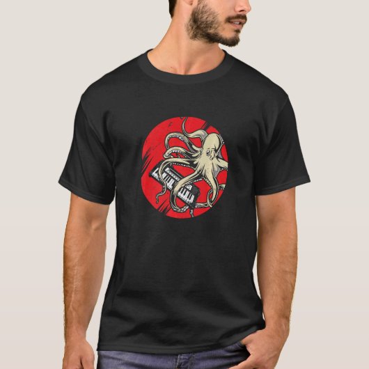レトロジャパン・シンセサイザーOctopus Analog Synth Vin Tシャツ (正面)