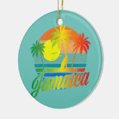 レトロジャマイカサマービーチバケーション男性へウィメンズ セラミックオーナメント (左)