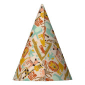 レトロジャングルアニマルズワイルドワンファースト誕生日 パーティーハット (裏面)