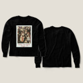 レトロジャングルファミリードンキークルー長袖ティー (デザイン 正面＆背面)