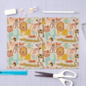 レトロジャングル動物かわいいパターン（の模様が）ある 薄葉紙 (クラフト)