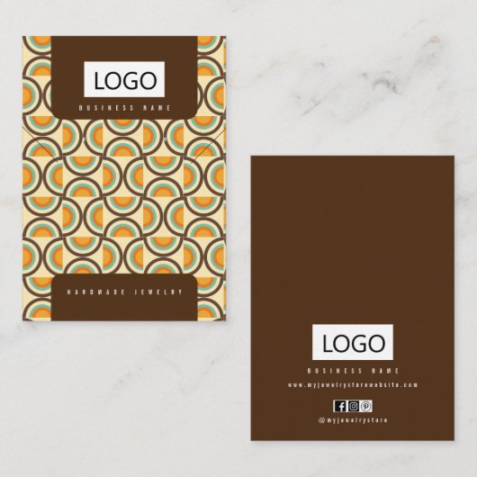 レトロジュエリーイヤリングネックレスディスプレイカード 名刺 (正面/裏面)