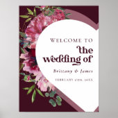 レトロジュエリートーンハートロマン結婚ティックスウェルカム ポスター (正面)