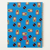 レトロジュークボックスビニールレコード音楽ブルーパーソナライズ プランナー手帳 (裏面)