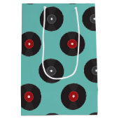 レトロジュークボックスレコードパターン ミディアムペーパーバッグ (裏面)