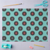 レトロジュークボックスレコードパターン 薄葉紙 (クラフト)