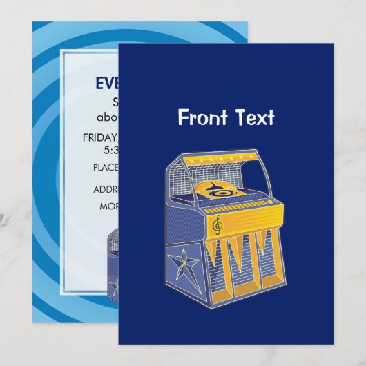 レトロジュークボックス 招待状 (正面/裏面)