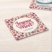 レトロジョユーノエパーソナライズされたル スクエアペーパーコースター (アングル)