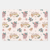 レトロジンガーブレッドクリスマストリート ラッピングペーパーシート (正面)