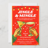 レトロジングル＆ミンゲル クリスマス カクテルパーティー 招待状 (正面)
