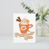 レトロジンジャーパンラテコーヒー ポストカード (スタンド正面)