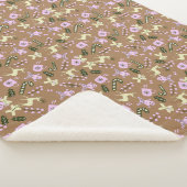 レトロジンジャーブレッドディアキャンドイキニートリートクリスマス シェルパブランケット (3/4)