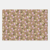 レトロジンジャーブレッドディアキャンドイキニートリートクリスマス ラッピングペーパーシート (正面)