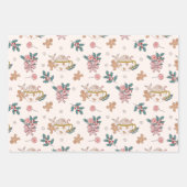 レトロジンジャーブレッドCookieと紅茶クリスマス ラッピングペーパーシート (正面)