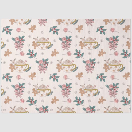 レトロジンジャーブレッドCookieと紅茶クリスマス 薄葉紙 (正面)